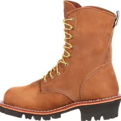 Pre-owned Georgia Boot Men's 10" Steel Toe Gore-tex® Waterproof Insulated Logger Work Boot In Worn Saddle