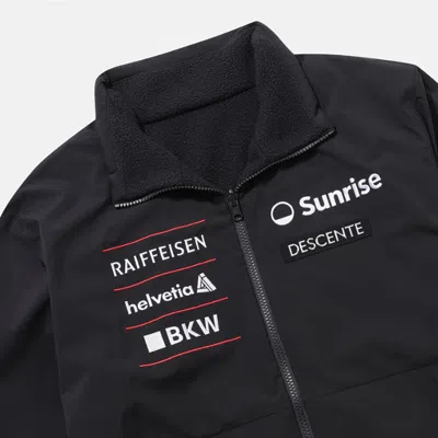 Pre-owned Descente Mens Swiss Ski Team Reversible Fleece Jacket Sp323sjk92 Black M-2xl