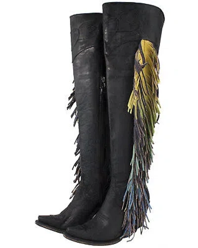 Pre-owned Junk Gypsy By Lane Women's Spirit Animal Tall Boot - Snip Toe - Jg0022b In Black