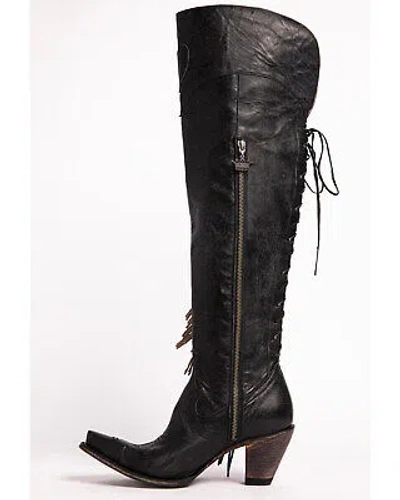 Pre-owned Junk Gypsy By Lane Women's Spirit Animal Tall Boot - Snip Toe - Jg0022b In Black