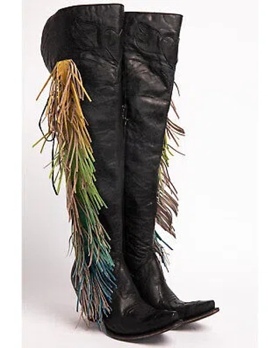 Pre-owned Junk Gypsy By Lane Women's Spirit Animal Tall Boot - Snip Toe - Jg0022b In Black