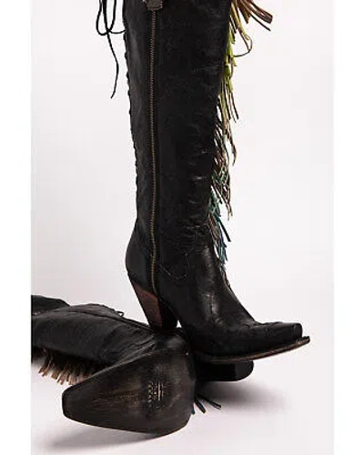 Pre-owned Junk Gypsy By Lane Women's Spirit Animal Tall Boot - Snip Toe - Jg0022b In Black