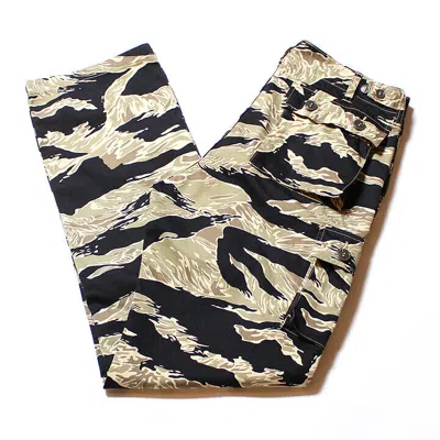 Pre-owned Buzz Rickson's Br41903 Gold Tiger Stripe Trousers Black L From Japan