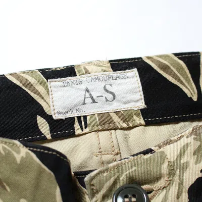 Pre-owned Buzz Rickson's Br41903 Gold Tiger Stripe Trousers Black L From Japan