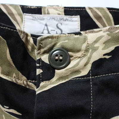 Pre-owned Buzz Rickson's Br41903 Gold Tiger Stripe Trousers Black L From Japan