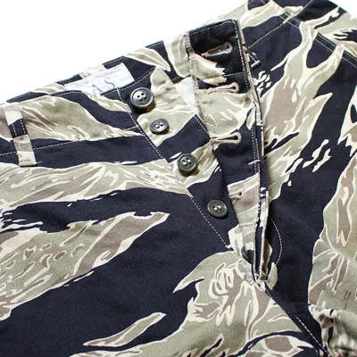 Pre-owned Buzz Rickson's Br41903 Gold Tiger Stripe Trousers Black L From Japan