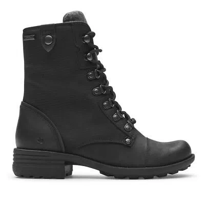 Pre-owned Cobb Hill Women's Brunswick Lace Waterproof Boot Black Nubuck - Ml05264-ubl49