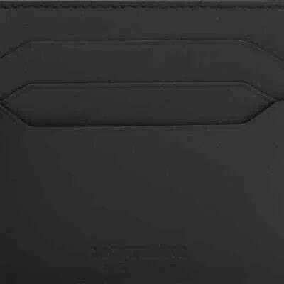 Pre-owned Montblanc Meisterstuck Black Leather Selection Soft Wallet 6cc 129699