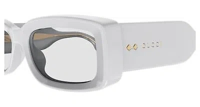 Pre-owned Gucci Gg1528s-005-53 White Sunglasses In Gray