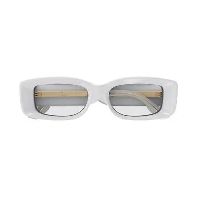 Pre-owned Gucci Gg1528s-005-53 White Sunglasses In Gray
