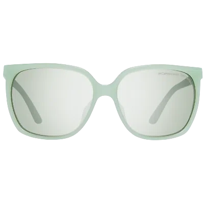 Pre-owned Porsche Design Sunglasses P8589 C 60mm - Green/olive Mirrored Square Full Rim
