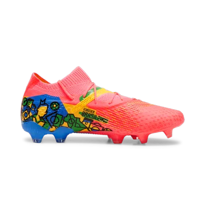 Pre-owned Puma Nmj X Future 7 Ultimate Firm Groundartificial Ground Soccer Cleats Mens Siz In Pink