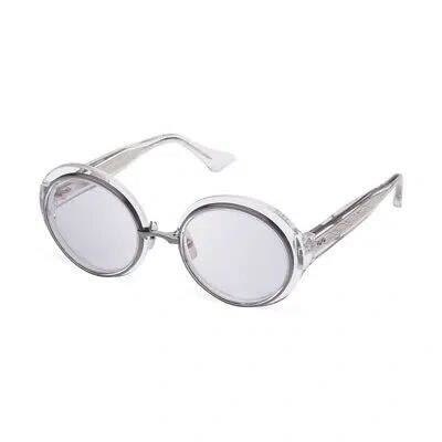 Pre-owned Dita Micro-round (dts406-a-03)-a-03 Clear Sunglasses In Black Rhodium