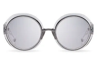 Pre-owned Dita Micro-round (dts406-a-03)-a-03 Clear Sunglasses In Black Rhodium