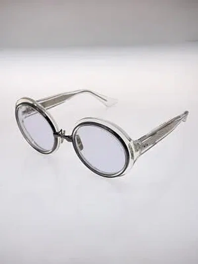 Pre-owned Dita Micro-round (dts406-a-03)-a-03 Clear Sunglasses In Black Rhodium