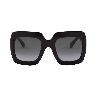 Pre-owned Gucci Women Oversized Square Sunglasses Black & Gold Gg0053sn-001 Gray 54mm Lens