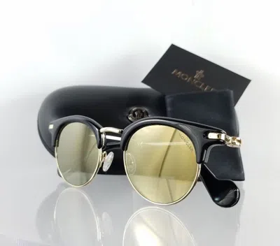 Pre-owned Moncler Brand Authentic  Sunglasses ml 0035 01a Shiny Black Gold 47mm In Silver