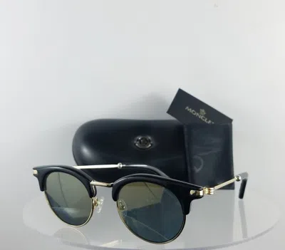 Pre-owned Moncler Brand Authentic  Sunglasses ml 0035 01a Shiny Black Gold 47mm In Silver