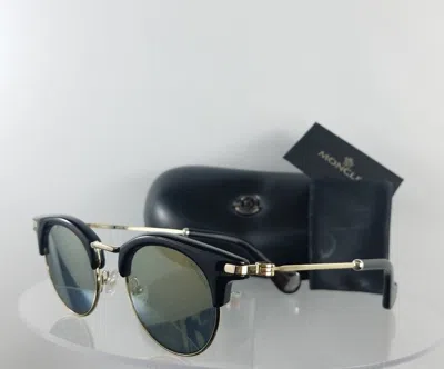 Pre-owned Moncler Brand Authentic  Sunglasses ml 0035 01a Shiny Black Gold 47mm In Silver