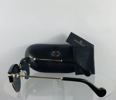 Pre-owned Moncler Brand Authentic  Sunglasses ml 0035 01a Shiny Black Gold 47mm In Silver