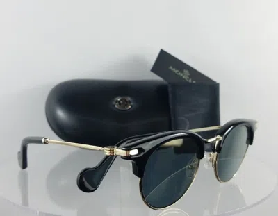 Pre-owned Moncler Brand Authentic  Sunglasses ml 0035 01a Shiny Black Gold 47mm In Silver