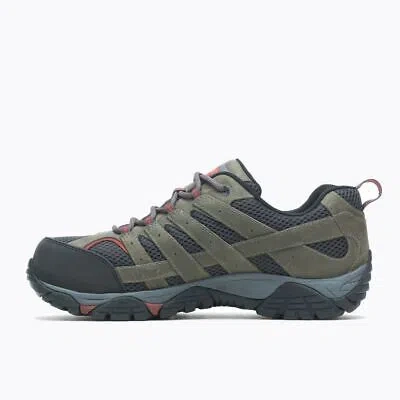 Pre-owned Merrell Work Men's Moab Vertex Vent Composite Toe Work Shoe Pewter - J11121 In Silver