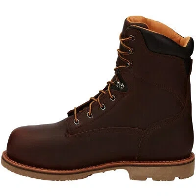 Pre-owned Chippewa Serious Plus 8 Inch Waterproof Composite Toe Work Mens Brown Work Safe