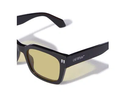 Pre-owned Off-white Oeri108s24pla0011018 Midland Black Sunglasses In Yellow