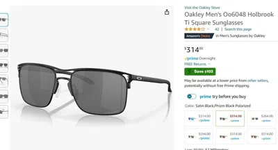 Pre-owned Oakley Holbrook Ti Oo6048 Sunglasses Satin Black Prizm Black Polarized 57mm