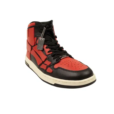 Pre-owned Amiri Black & Red Leather Skeleton High Top Sneakers Size 11/44 $780