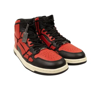 Pre-owned Amiri Black & Red Leather Skeleton High Top Sneakers Size 11/44 $780