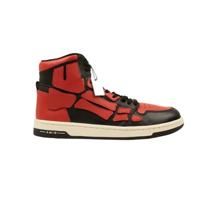 Pre-owned Amiri Black & Red Leather Skeleton High Top Sneakers Size 11/44 $780