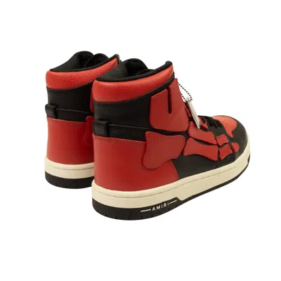 Pre-owned Amiri Black & Red Leather Skeleton High Top Sneakers Size 11/44 $780