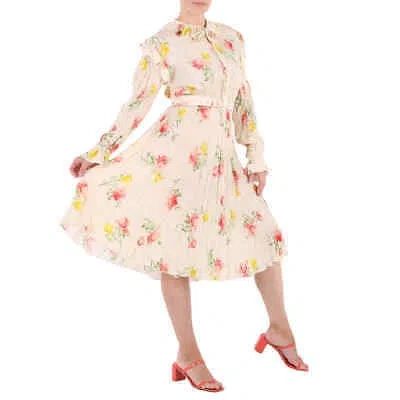 Pre-owned Balenciaga Dress In Floral Patterned Silk, Brand Size 34 (us Size 2) In Multicolor