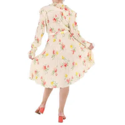 Pre-owned Balenciaga Dress In Floral Patterned Silk, Brand Size 34 (us Size 2) In Multicolor