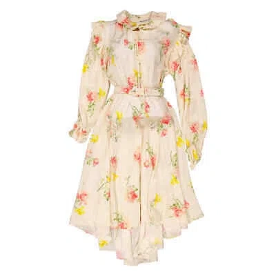 Pre-owned Balenciaga Dress In Floral Patterned Silk, Brand Size 34 (us Size 2) In Multicolor