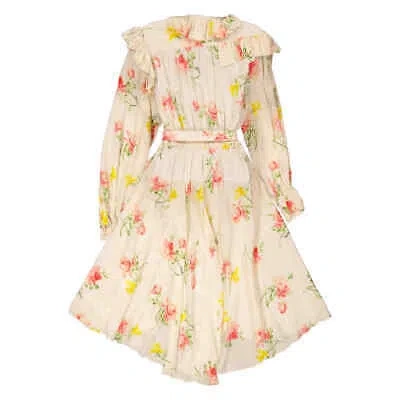 Pre-owned Balenciaga Dress In Floral Patterned Silk, Brand Size 34 (us Size 2) In Multicolor
