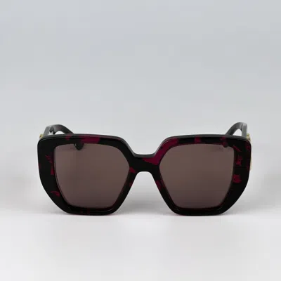 Pre-owned Gucci Gg0956s 008 Havana Violet Brown Cat Eye Unisex Sunglasses