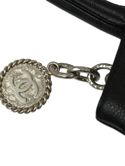 Pre-owned Chanel 2000 Medallion Tote Bag In Black
