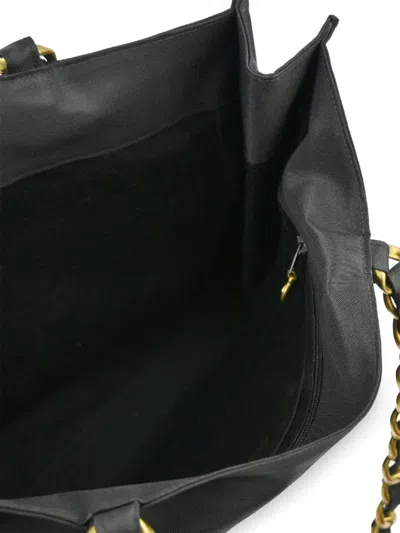 Pre-owned Chanel 1992 Cc Tote Bag In Black