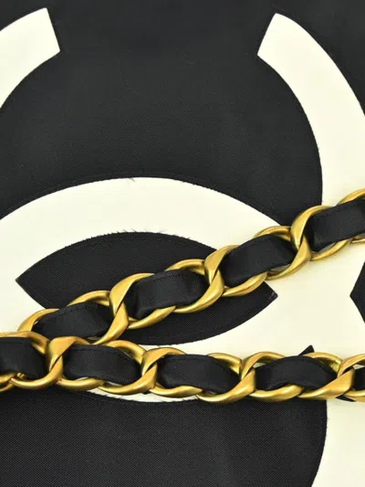 Pre-owned Chanel 1992 Cc Tote Bag In Black
