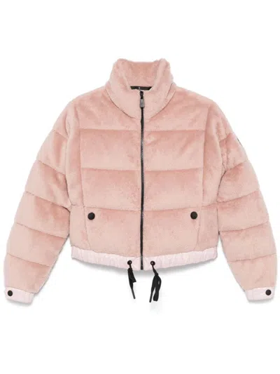 Moncler Ayse Polartec Velvet Fleece Bomber Jacket In Pink