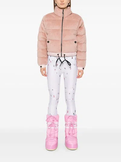 Moncler Ayse Polartec Velvet Fleece Bomber Jacket In Pink