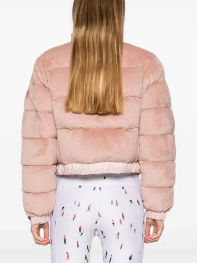 Moncler Ayse Polartec Velvet Fleece Bomber Jacket In Pink