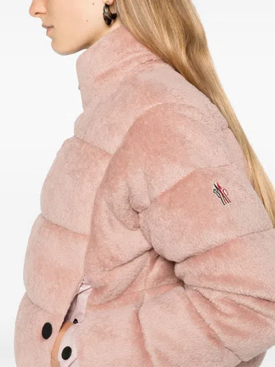 Moncler Ayse Polartec Velvet Fleece Bomber Jacket In Pink