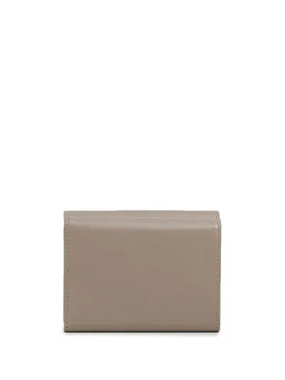 Marni Logo-embossed Leather Wallet In Neutrals