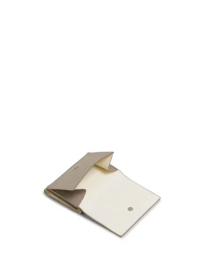 Marni Logo-embossed Leather Wallet In Neutrals