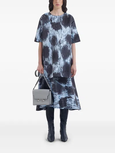 Marni Trunk Leather Satchel Bag In Grey