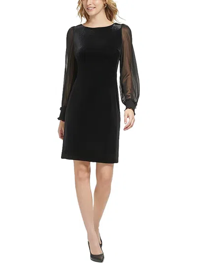 Karl Lagerfeld Womens Velvet Mini Cocktail And Party Dress In Black