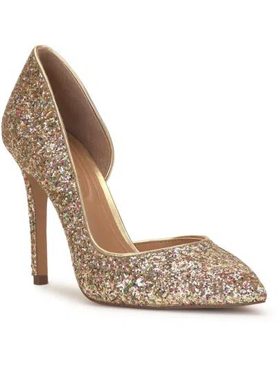 Jessica Simpson Prizma 8 Womens Glitter Stiletto D'orsay Heels In Multi